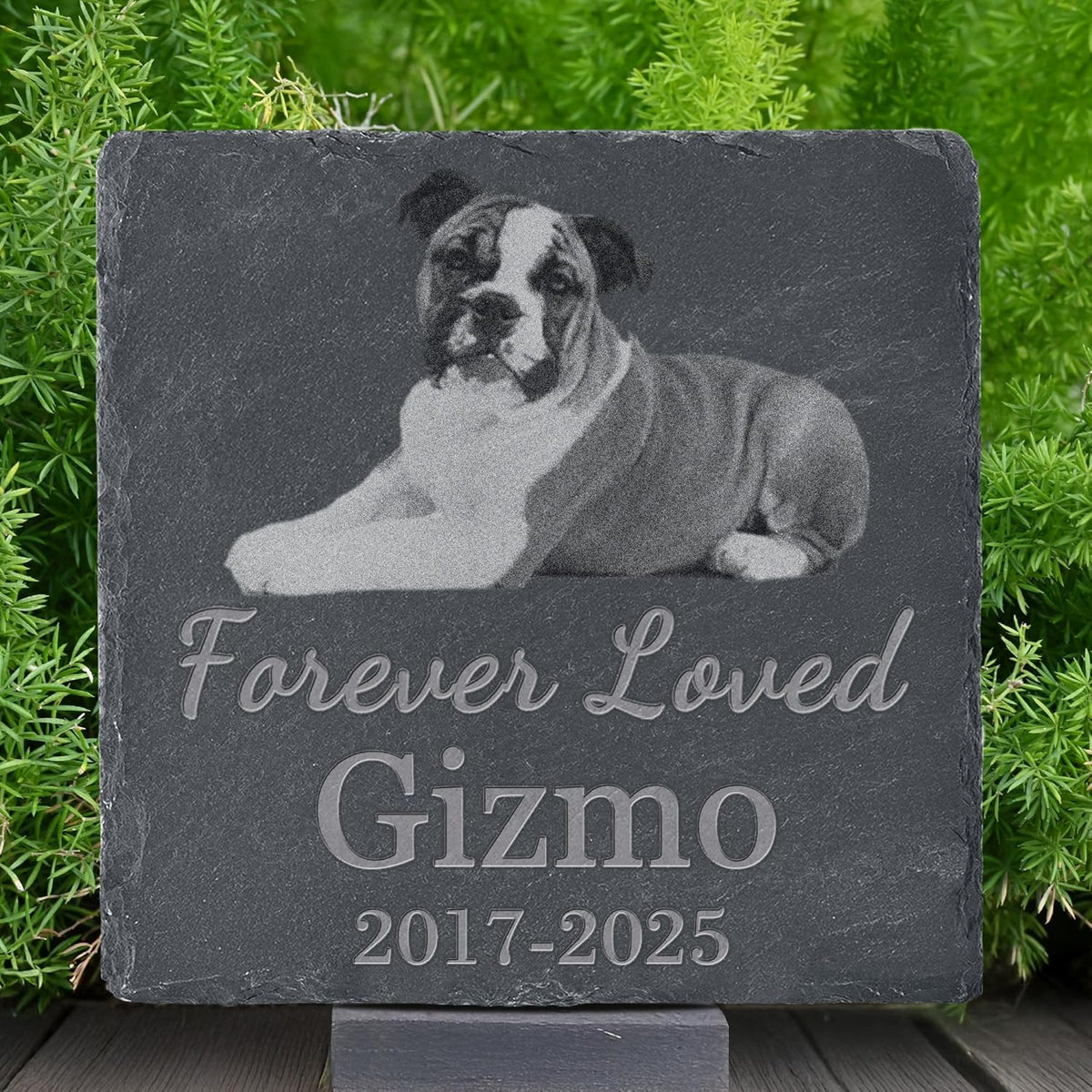 Pet Memorial Stone with Photo, Dog Memorial Gifts for Loss of Dog, Personalized Pet Memorial Gifts, Pet Loss Gift - Forever Loved