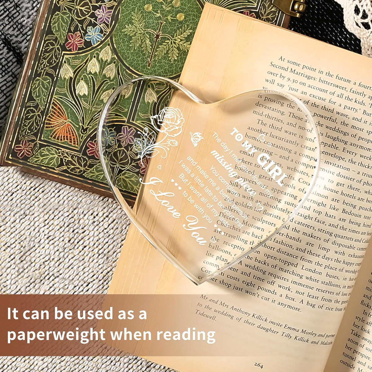 Gifts for Girlfriend, Girlfriend Birthday Gifts Ideas, To My Girl Heart Shaped Acrylic Block, I Love You Presents for Her, Valentines Day Christmas Idea for Her GF Wife