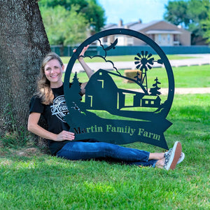 Barn Scene Monogram Metal Sign Barn Outdoor Monogram | Metal Barn Sign | Farm Decor | Farmer Gift Lakeshore Metal Decor