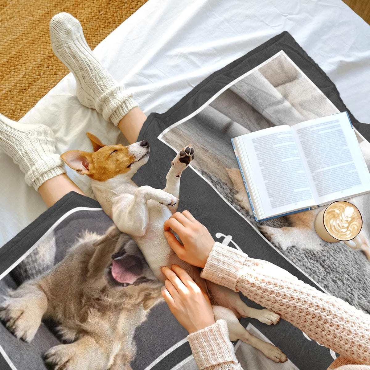 Personalized Pet Memorial Gifts, Custom Dog Blanket with Photos and Name, Personalized Pets Blankets with Picture, Puppy Bereavement/Passing Away Gifts