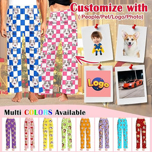Custom Pajama Pants for Women Men, Personalized Photo PJ Pant Customized Couples Picture Pj Bottom Gift for Her Him