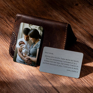 Metal Photo Wallet Card for Dad, Fathers Day Gift from Kids, Photo Card for Wallet, Gift for New Dad, Photo Keepsake Gift for Dad