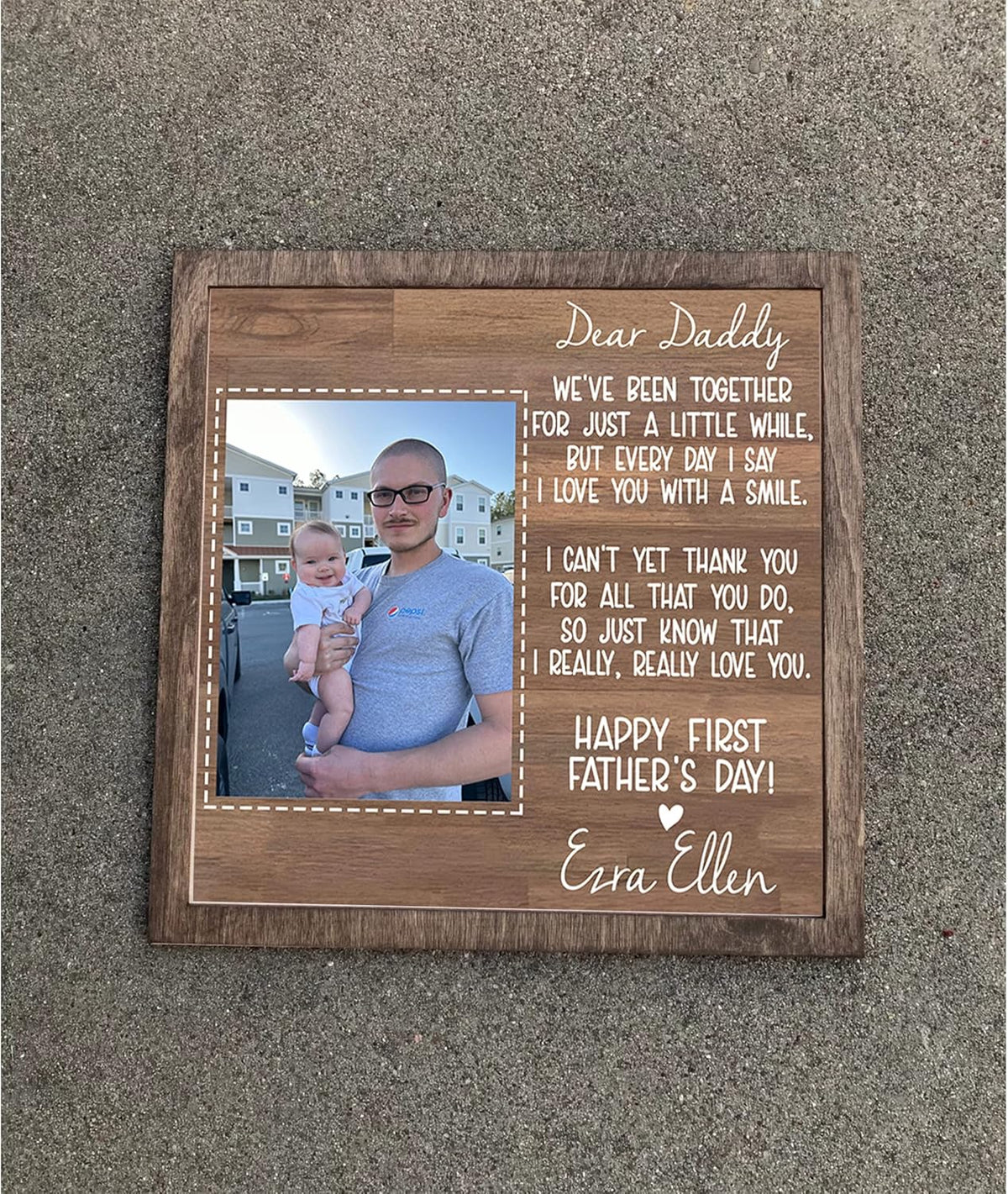 Father Gift, Dad Gift, Custom First Father's Day Picture Frame Gifts for 1st Fathers Day from Baby First Fathers Day Gift- Personalized First Father's Day 2025 Wood Sign Frame , Fathers Day For Daddy