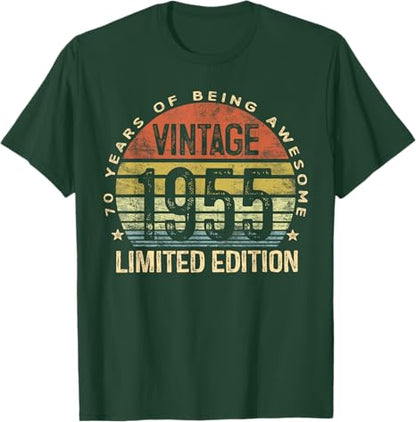 Vintage 1955 Limited Edition 70-Year-Old Gifts 70th Birthday personalized T-Shirt For Him Father's day gift Birthday Gift
