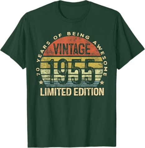 Vintage 1955 Limited Edition 70-Year-Old Gifts 70th Birthday personalized T-Shirt For Him Father's day gift Birthday Gift