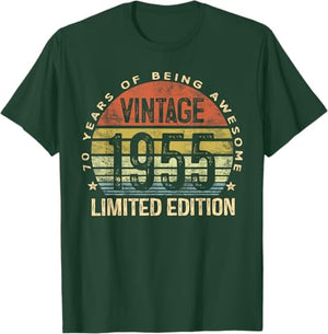 Vintage 1955 Limited Edition 70-Year-Old Gifts 70th Birthday personalized T-Shirt For Him Father's day gift Birthday Gift