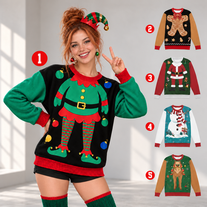 Ugly Christmas Sweater, Funny Christmas Holiday Pullover, Elf Costume Gingerbread Santa Snowman Reindeer Design, Christmas Gift For Hers, Hims, Family 91ac042a-0351-4da4-8e82-c36bc881d90e-M-u-n-tr-di-n-o-len-Noel.png