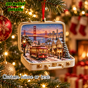Personalized San Francisco 3D Suitcase Ornament – Custom Name Golden Gate Bridge Christmas Keepsake for SF Lovers & Travelers 91b8510f-6249-43b4-9ebb-f80f5a576b7f-mockup-annotated-1789443261703.png