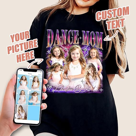 Dance Mom Custom T Shirts for Mom Mama Shirt with Photos Vintage Tee Custom Funny Shirt for Mom