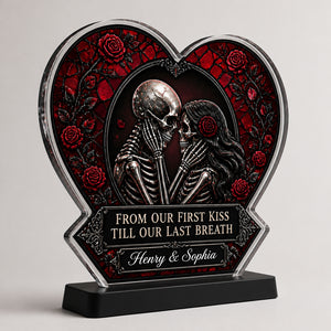 Gothic Skeleton Lovers Heart Plaque – From Our First Kiss… (Personalized Names) - Personalized Heart Shaped Acrylic Plaque 91c16e08-5dc4-4235-bf0f-b3f7754d0cf7.jpg