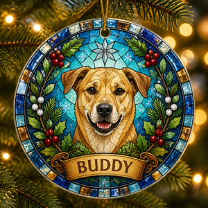 Custom Stained-Glass Pet Portrait Ornament - Personalized Ornament 91c80187-d6bb-4f9f-8b7a-7dedd88f7f6f.png