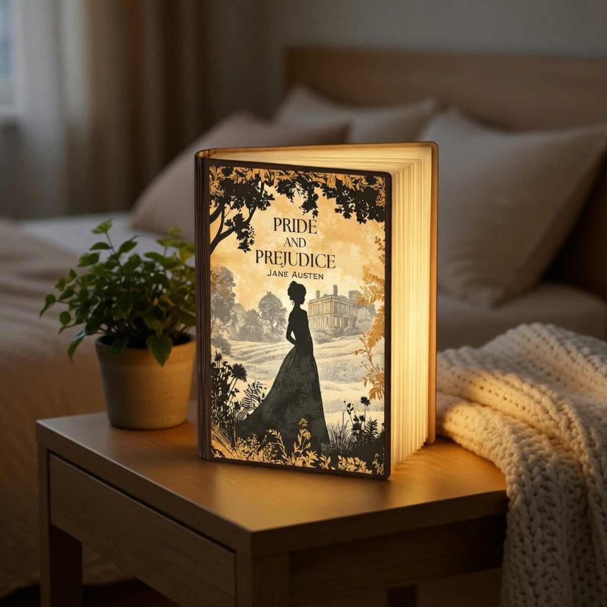 Pride and Prejudice Lamp, Jane Austen Book Lamp, Wooden Folding Book Light, Classic Novel Night Lamp, Classic Literature Decor, Bookish Gift 91d83692-92e6-41d8-a7b6-defe68a4a2e5-4.jpg