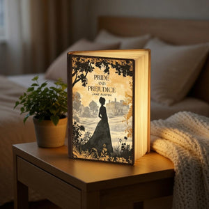 Pride and Prejudice Lamp, Jane Austen Book Lamp, Wooden Folding Book Light, Classic Novel Night Lamp, Classic Literature Decor, Bookish Gift 91d83692-92e6-41d8-a7b6-defe68a4a2e5-4.jpg