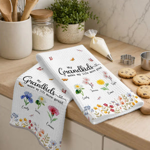Make Life More Grand With My Lovely Kids - Personalized Kitchen Towel - Gift For Mom, Grandma 91d8ff23-a1db-43e2-82e6-8b99b74457f8-banner-6.webp