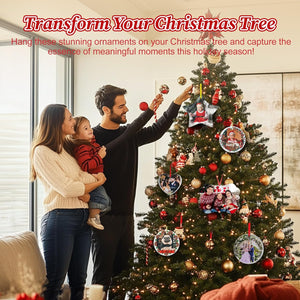 Personalized Christmas Ornaments 2025 Custom Photo Picture Text Ornament Customized Ceramic Xmas Tree Decorations for Kids Couples Family Dogs