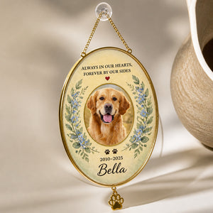 Pet Memorial Stone — Photo, Name & Dates (“Always in our hearts”) - Personalized 1 Layered Suncatcher with Charm 91e9cd9d-a56a-4ca0-9408-63136cf470aa.jpg