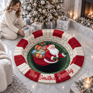 Personalized Santa Chimney Quilted Carpet – 3D Illusion Round Christmas Rug with Custom Family Name 91f106d7-2184-4ec1-af5d-11f587467668-hhaha.png