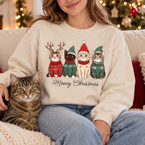 Meowy Christmas Shirt, Cat Christmas Sweatshirt, Cat Lover Xmas T-Shirt, Christmas Cat Mom Sweater, Catmas Gift For New Year, Xmas Crewneck 91fd033a-5ffb-4915-8d64-e0750edfa824-1.png