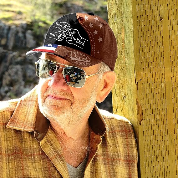 Personalized Fist Hat for Dad Father Papa Grandpa Husband, Customized Father's Day Birthday Gift with Name, Dad Papa Gifts