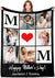 Personalized Mothers Day Birthday Gifts for Mom from Daughter Son Kids Husband Custom Blanket with Picture Mother's Day Blankets Customized Valentines Memorial Christmas Anniversary Mom's Gifts