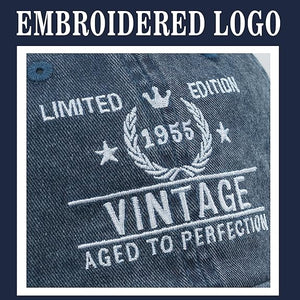 70th Birthday Gifts for Men Women Hats 1955 Vintage 70 Year Old Embroidered Baseball Cap