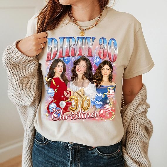 Custom Bootleg Rap Tee Shirt for Boyfriend Girlfriend Custom Face Tshirt Vintage Graphic Shirt Gift Idea Birthday