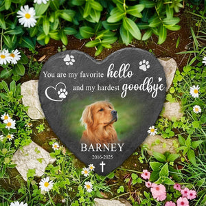 Memorial Dog Stone Pet Headstone with Photo | Personalized Cat Memorial Stones for Outside | Dog Memory Stone Deceased Pet Gifts for Owners | Best Remembrance Gift for Cats & Dogs Lovers
