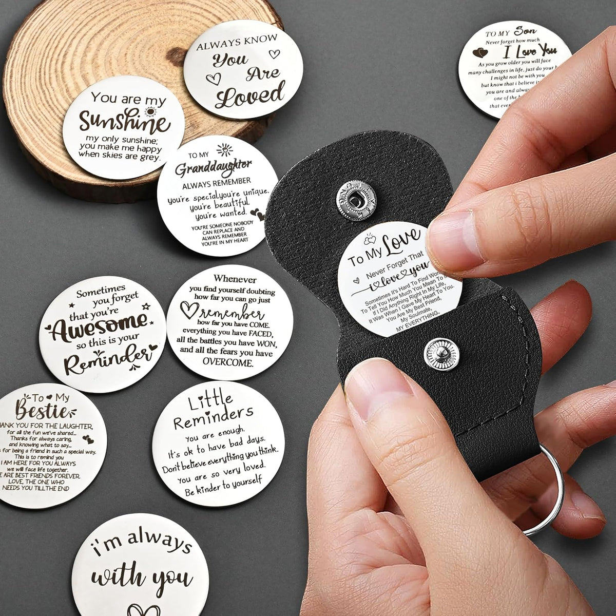 To My Love Pocket Hug Token keychain Gifts for Men Women Him Her Dad Mom Son Daughter Brothers Sisters Teacher Boy Girl Friends