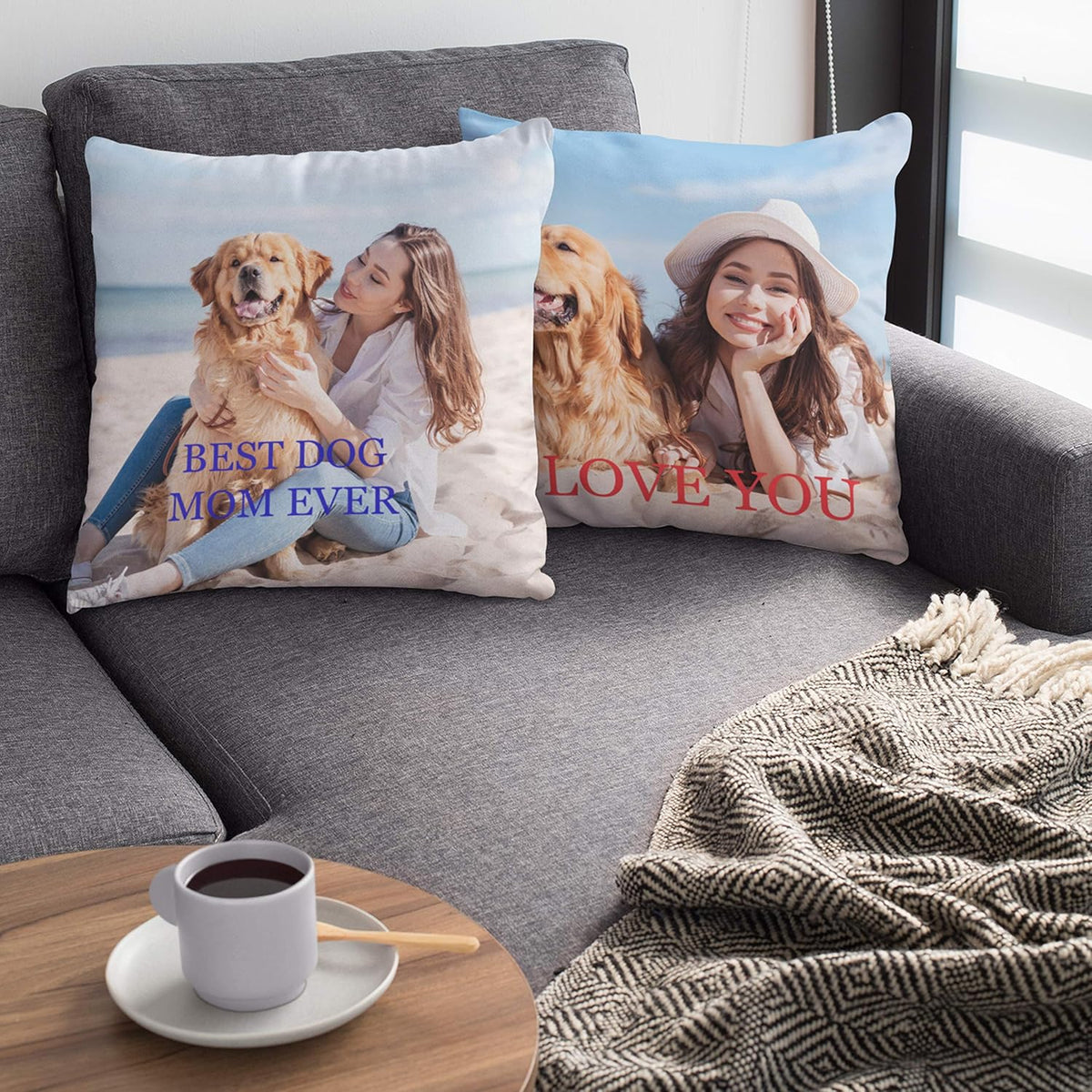 Custom Love, Couple Photo Pillow w Any Picture - Optional Insert | Personalized Cover with Your Loved Ones - Custom Couple Gifts