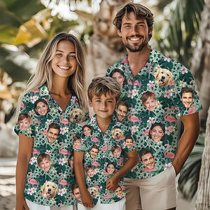 Custom Hawaiian Shirt with Face for Men Women Adult Youth Kid, Personalized Hawaiian Shirts with Face Photos Picture