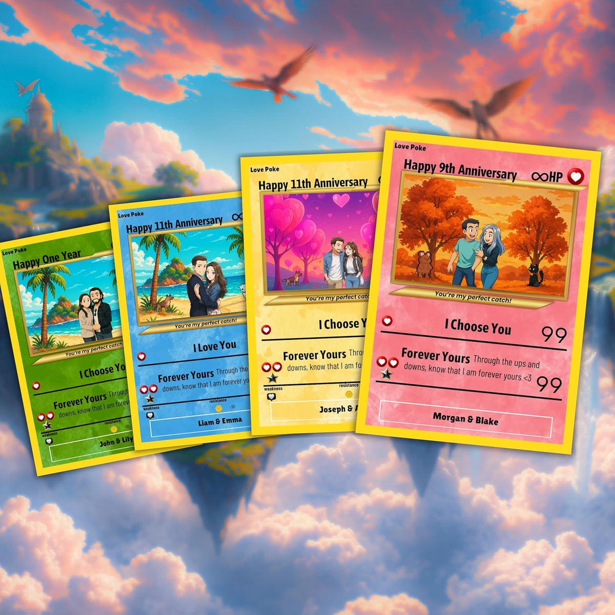 Custom Poke Card with Your Photo Personalized Trainer or Character Card Customizable Background, Name, Stats & Text Great Gift for Kids, Couples, Gamers & Fans - Great Birthday Gift