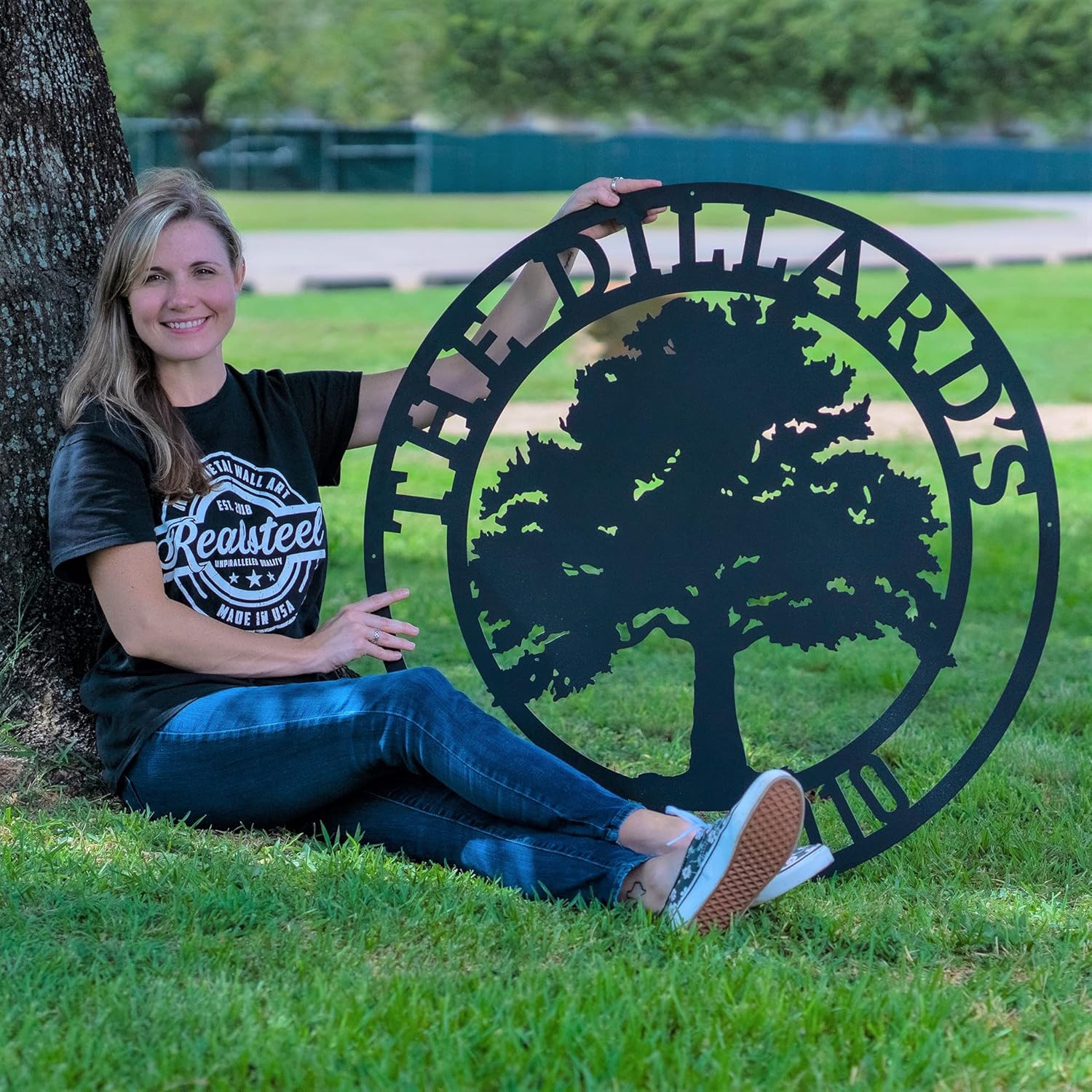 Tree of Life, Oak Tree Family Monogram, Custom Metal Signs, Personalized Wall Art, Split Letter Monogram, Metal Wall Decor, Last Name Sign, Family Name Sign, Dad Gift, Outdoor Garden Decor