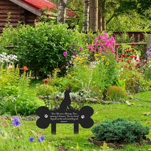 Pet Grave Markers Dog, Metal Dog Memorial Garden Markers Decorations for Cemetery, Pets Waterproof Grave Stakes Plaque Pet Headstone Garden Memorial Graves