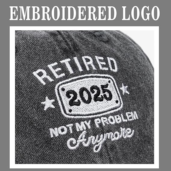 Retirement Gifts for Men Women 2025 Retired Hat Gift Ideas Embroidered Baseball Cap