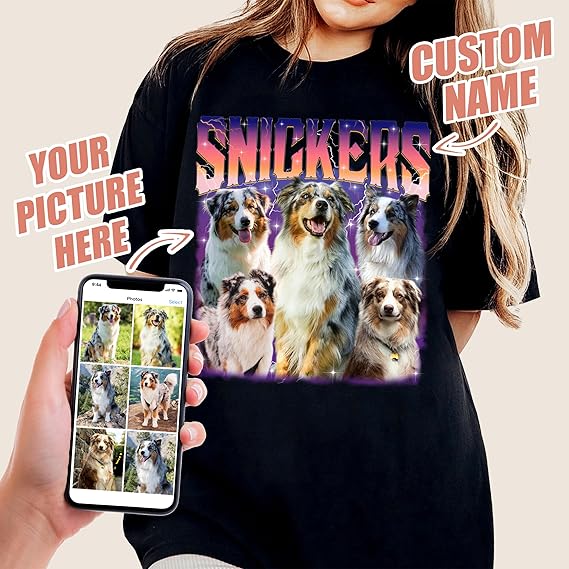 Custom Your Own Bootleg Rap Shirts for Boyfriend Girlfriend Face Shirt with Photo Gift for Him Her Pet Lovers