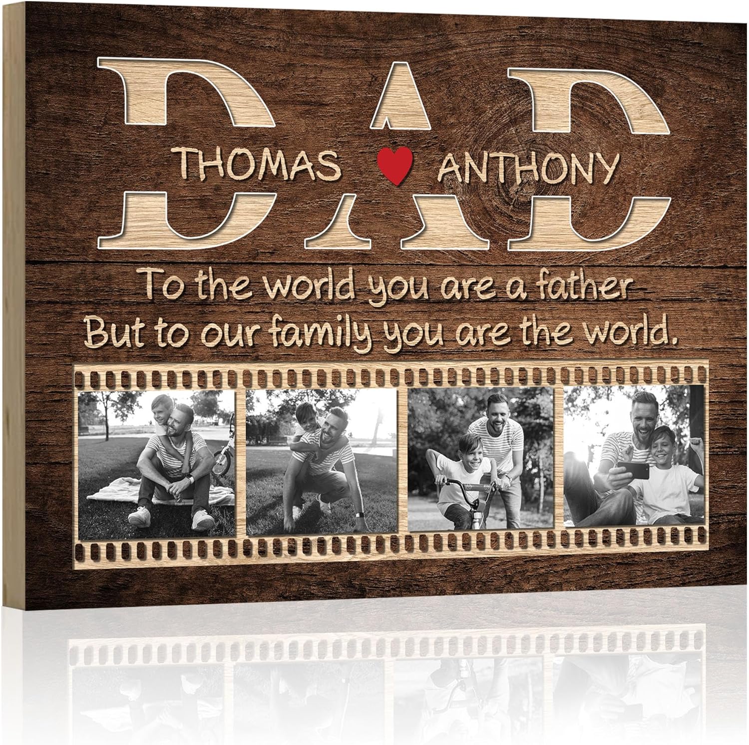 Gifts for Fathers Day Dad Birthday Gift from Daughter Custom Canvas Prints Wood Prints for Dad Husband Grandpa Best Dad Gifts Gifts for Christmas Birthday Wall Art Home Decor