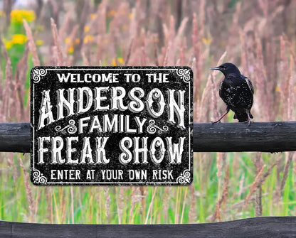 Personalized Freak Show Custom Metal Sign Halloween Decoration Custom Halloween Sign Decor Halloween Gift