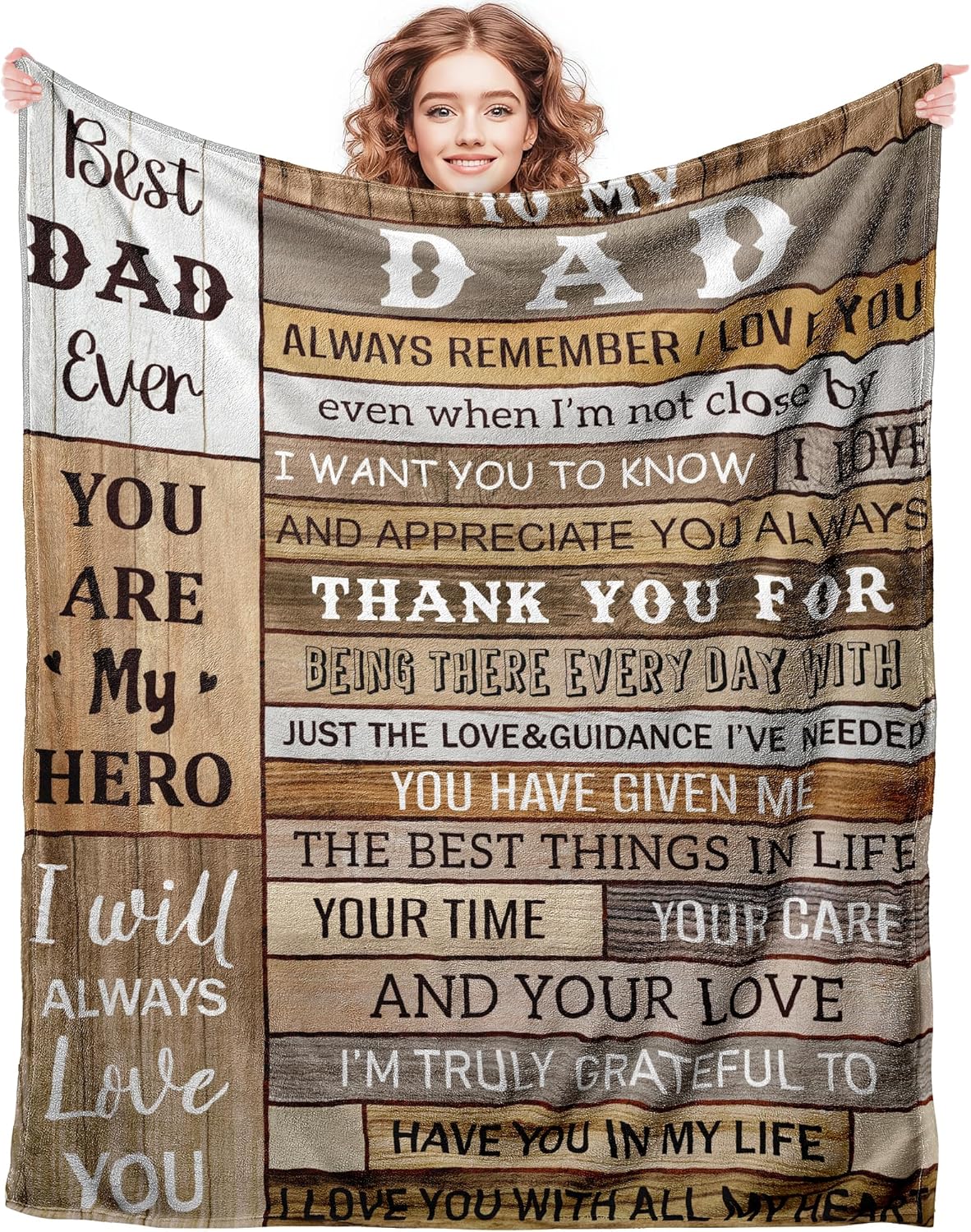 To My Dad Always Remember I Love You Soft Flannel Throw Blanket Gifts for Dad, Birthday, Father's Day, for Dad