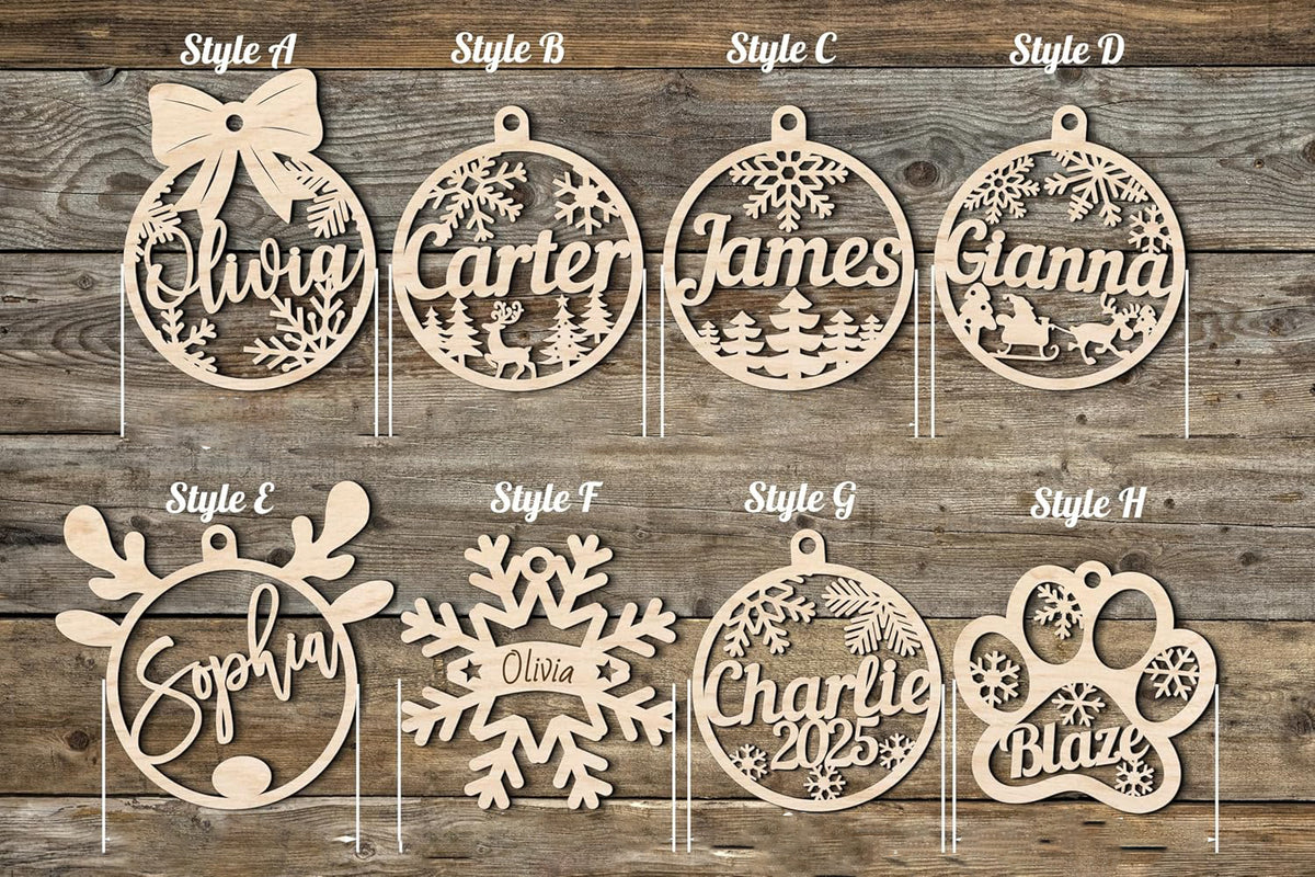 Personalized Christmas Wood Ornaments with Names - Custom Christmas Ornament for Kids and Adults, Custom Ornaments for Christmas Tree Personalized Ornaments with Name