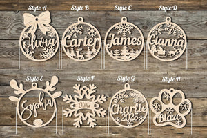 Personalized Christmas Wood Ornaments with Names - Custom Christmas Ornament for Kids and Adults, Custom Ornaments for Christmas Tree Personalized Ornaments with Name