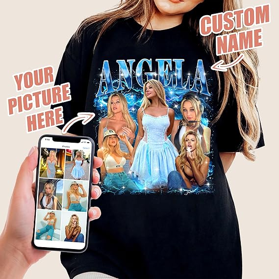 Custom Bootleg Rap Tee Shirt for Boyfriend Girlfriend Custom Face Tshirt Vintage Graphic Shirt Gift Idea Birthday