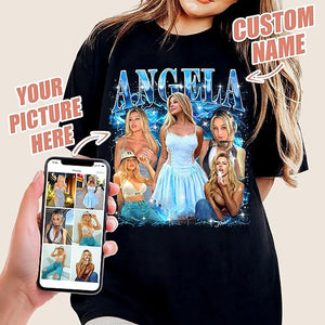 Custom Bootleg Rap Tee Shirt for Boyfriend Girlfriend Custom Face Tshirt Vintage Graphic Shirt Gift Idea Birthday