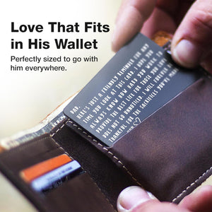 Wallet Card for Dad Birthday, Valentine's, and Father's Day Gift from Son or Daughter, New Dad Keepsake, Best Dad Ever, Meaningful and Unique Gift for Fathers