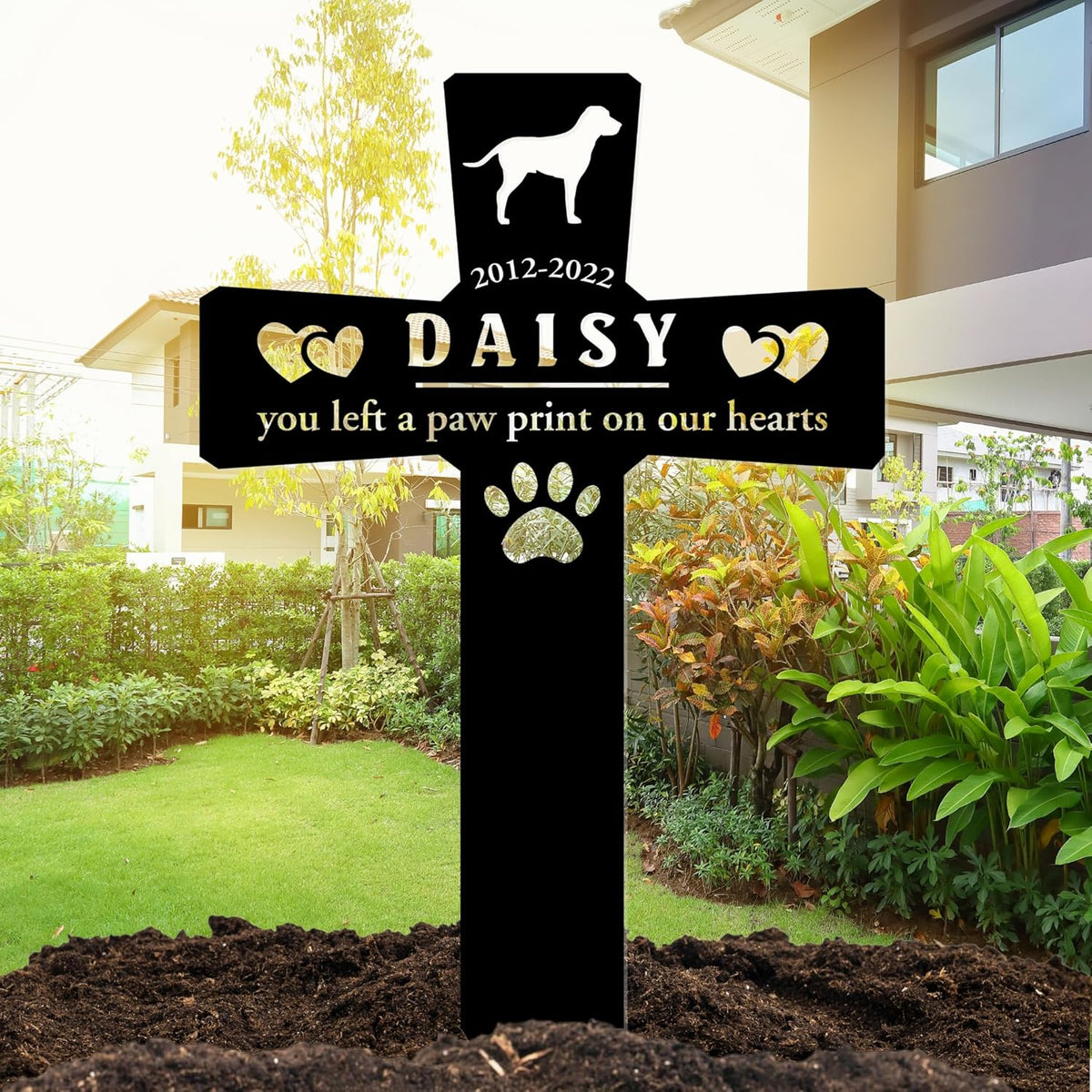 Pet Grave Markers Dog, Pet Headstones for Dogs for Lost Dog Sympathy Gift, Waterproof Dog Grave Markers Outdoor, Dog Tombstones for Graves Outdoor, Garden Dog Cross for Grave