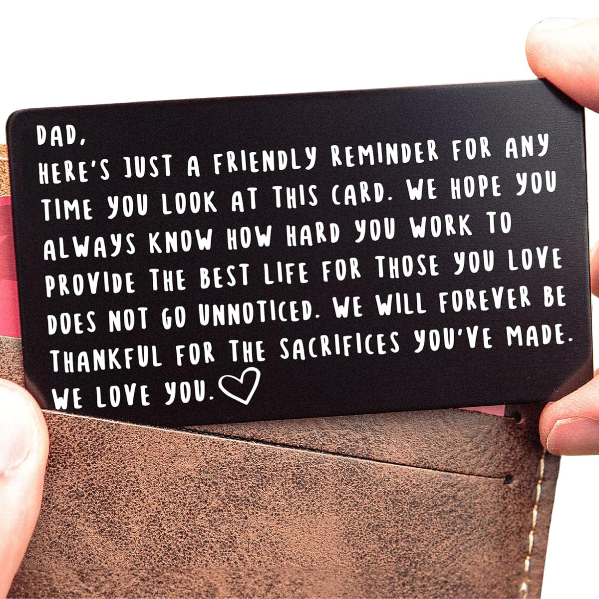 Wallet Card for Dad Birthday, Valentine's, and Father's Day Gift from Son or Daughter, New Dad Keepsake, Best Dad Ever, Meaningful and Unique Gift for Fathers