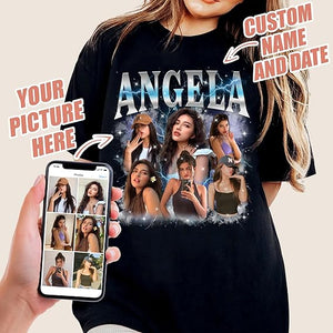 Custom Bootleg Rap Tee Shirt for Boyfriend Girlfriend Custom Face Tshirt Vintage Graphic Shirt Gift Idea Birthday Gift Valentine Gift