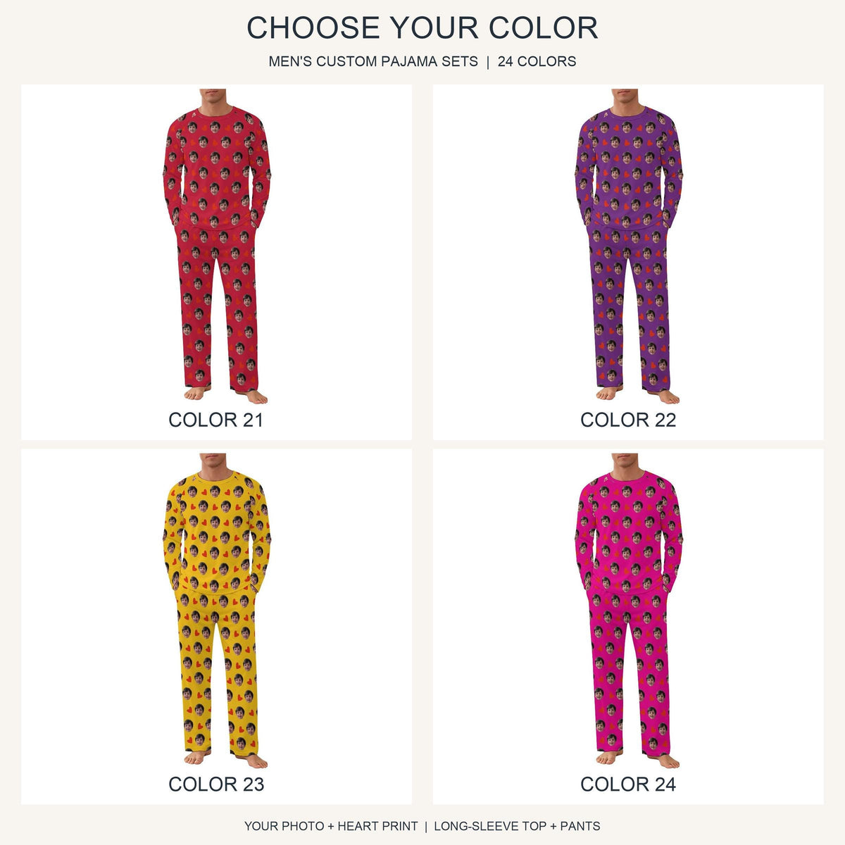 Custom Face Couple Pajamas, Personalized Photo Pajama Set for Men and Women, Matching PJs, 24 Colors, Anniversary Gift 921aacc7-6290-4b3a-97b1-824d31e79aa2-il_fullxfull.8565563724_7dgl.jpg