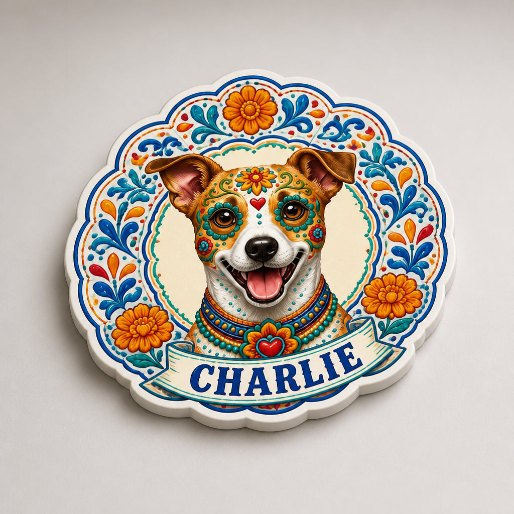 Talavera Pet Portrait Custom Fridge Magnet - Personalized Custom Shape Fridge Magnet 921fa465-9c24-45d0-9606-80415033df8d.jpg