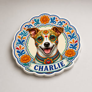 Talavera Pet Portrait Custom Fridge Magnet - Personalized Custom Shape Fridge Magnet 921fa465-9c24-45d0-9606-80415033df8d.jpg