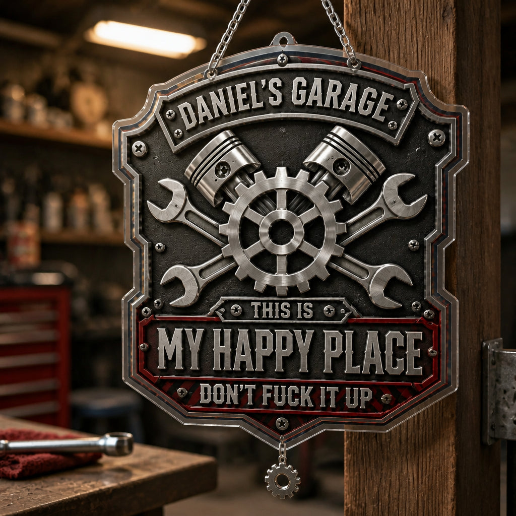 Personalized Garage Happy Place Metal Sign – Industrial Badge - Personalized 1 Layered Suncatcher with Charm 9220c6d5-8ba6-41ba-8330-68ea9690c217.jpg